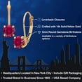 thumbnail image 2 of Gem Stone King 14K Yellow Gold Red Created Ruby Earrings for Women | 1.20 Cttw | Gemstone July Birthstone | Round 5MM, 2 of 6