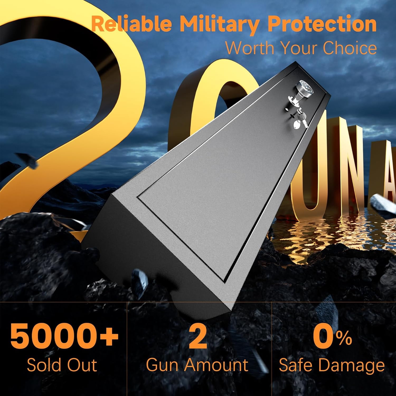 SUNCROWN 2-4 Gun Safe, Gun Cabinets for Rifles and Shotguns, Rifle Gun Safes for Home,Quick Access Rifle Safe with Digital Keypad