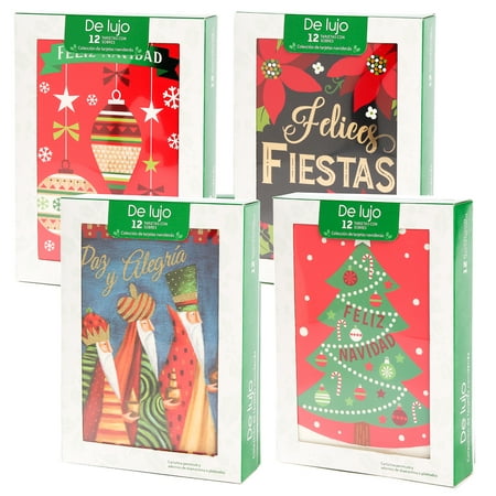 Papercraft (48 Pack) Merry Christmas Cards Deluxe Bulk Assortment Holiday Cards Pack with Foil & Glitter - Walmart.com
