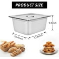 thumbnail image 2 of EAYSG 4 Packs 1/2 Size x 6" Deep Stainless Steel Hotel Pan，22 Gauge/0.7mm Thick Steam Table Pan Anti Jam Steam Table Pan with Lid,Stainless Steel Container, 2 of 7