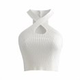 thumbnail image 4 of Txlixc Chaleco de estilo simple ajustado para mujer, tops cortos sin mangas con cuello halter Txlixc Sexy, 4 of 7