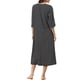 thumbnail image 3 of Ropa de baño de mujer Inspire Chic con cremallera frontal, rayas, manga 3/4, larga, vestido de casa, pijama XL negro, 3 of 6