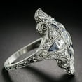 thumbnail image 6 of Weloille Exaggerated Luxury Ladies Topaz Blue Gem Ring Pattern Hollow Ring, 6 of 6