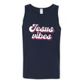 thumbnail image 2 of Wild Bobby, Jesus Vibes Inspirational/Christian Men Graphic Tank Top, Navy, X-Large, 2 of 6