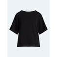 thumbnail image 6 of Joyspun Women's French Terry Lounge Sleep Short Sleeve Top and Shorts Set, 2-Piece, Sizes XS-3X, 6 of 6