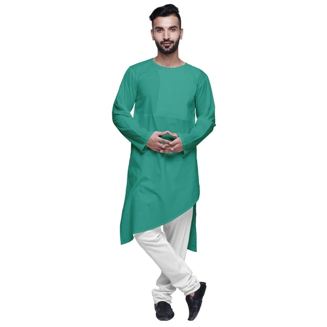 Atasi Kurta pour Homme en Coton Uni, Tenue Décontractée de Fête, Robe d'Été Hippie, Chemise Longue pour Homme