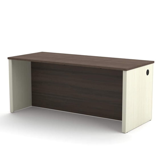 Atlin Designs Executive Desk in White Chocolate and Antigua
