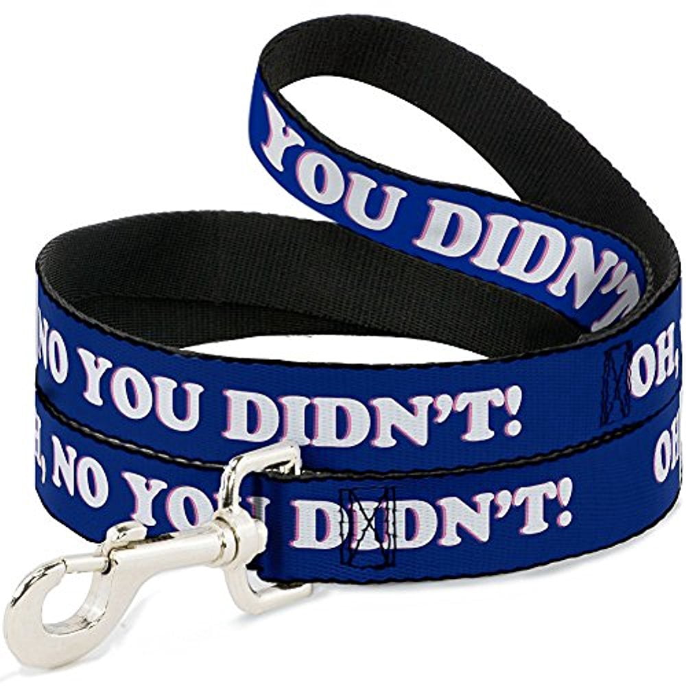 Buckle-Down Pet Leash - OH, NO YOU DIDN'T!!! Navy Purple White - 4 Feet Long - 1 2" Wide