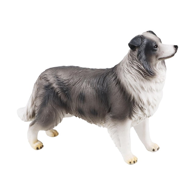 Escultura de perro realista perfke Colección de juguetes educativos estatuilla de animales gris