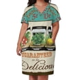thumbnail image 3 of Vestido holgado con bolsillos y estampado de semillas de verduras vintage, vestido de verano para mujer 2025, 3 of 7