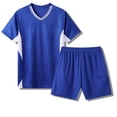 thumbnail image 4 of 2 Pack Boys' Soccer Jerseys, Quick Dry Athletic Short Sleeve V Neck T-Shirts for Youth Kids, Performance Tops Activewear Size 2XS-XL Blue, 4 of 5