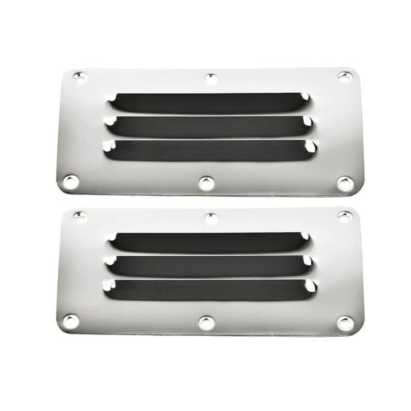 MARINE CITY 304 Stainless Steel Rectangular Stamped Louvered vent  Air Grill Cabin Cover Ventilation  2-1/2  5 Inches  Ideal for Marine, Boat, Hardware Fitting Accessories 2 Pcs
