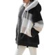 thumbnail image 2 of Women Colourblock Long Sleeve Hooded Teddy Bear Fleece Jacket Winter Warm Coat, 2 of 3