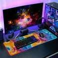 thumbnail image 6 of Haosy RGB Led Gaming Mouse Pad Non-Slip Large Keyboard Desk Mat 13 Light Modes 31.5x11.8 inch Blue Purple Yellow Tie Dye, 6 of 6