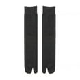 thumbnail image 3 of IWRICH Women's Vertical Stripe Split Toe Socks Japanese Comfortable Breathable Soft Middle Tube Stack Socks Dark Gray, 3 of 3