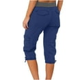 thumbnail image 4 of Pantalon Capri Cargo pour Femmes Été Décontracté Plein Air Actif Randonnée Capris Cargos avec Multiples Poches, 4 of 6