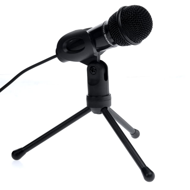 Miangastore 3.5mm Stereo Audio Plug Microphone Black 1Set 5.1X1.8X1.8In