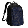 thumbnail image 1 of Disketp Copper-Gold Gloss Outline Flower Mochila de Viaje Estampada para Laptop con Puerto de Carga USB, Mochila Impermeable para Computadora – Regalo para Hombres y Mujeres, 1 of 7