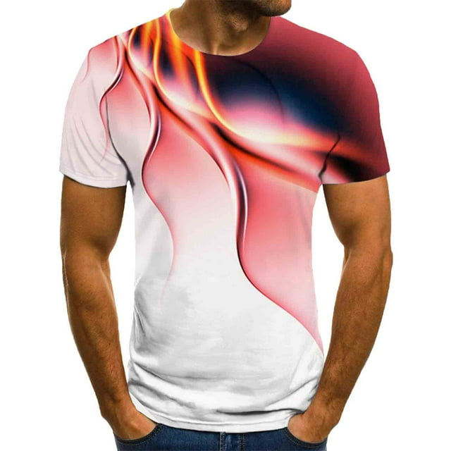Weiqiqre T-Shirts à Manches Courtes pour Hommes T-Shirt Graphique 3D T-Shirt Nouveauté Chemises pour Hommes Décontracté Col Rond Hauts à Manches Courtes T-Shirts