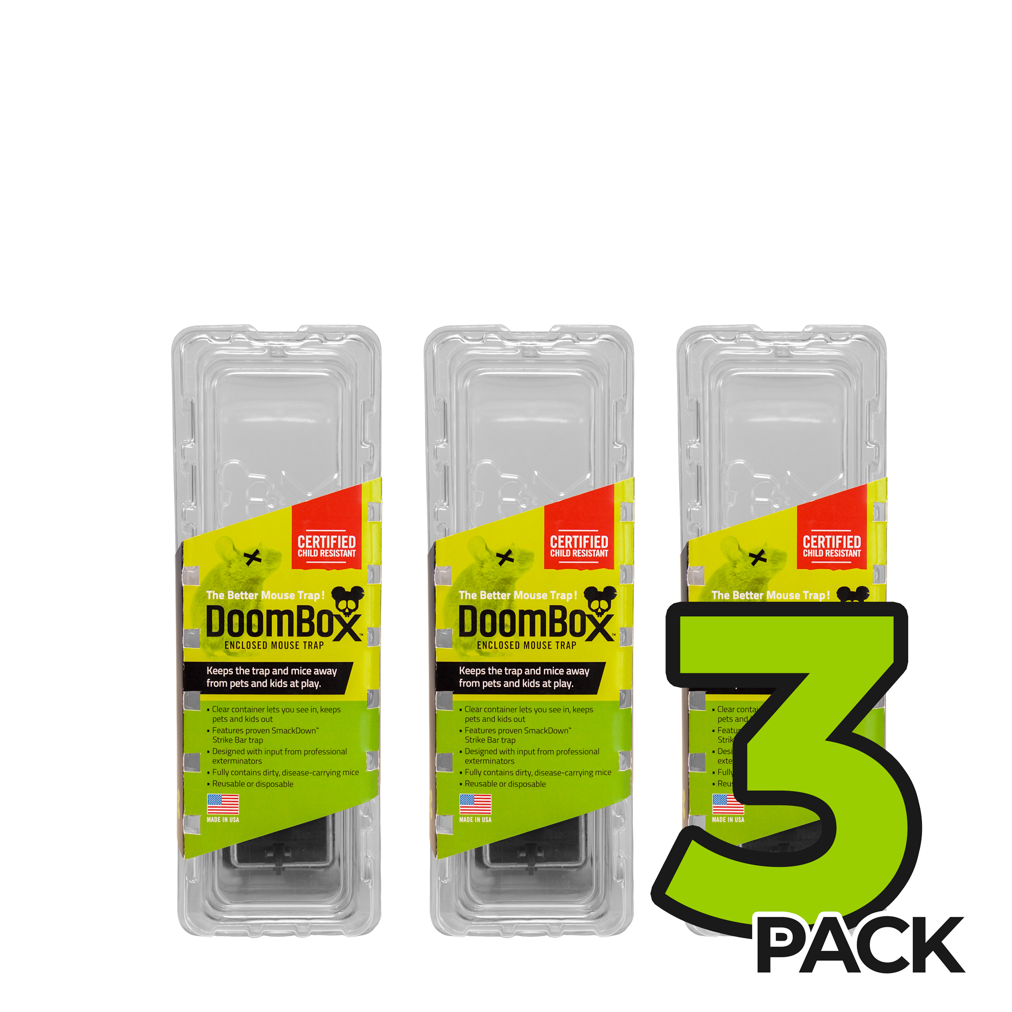 DoomBox Enclosed Mouse Trap Safe for Kids & Pets Made in USA (3