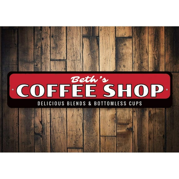 Delicious Blends Coffee Shop Novelty Sign, Metal Wall Decor - 4x18 inches