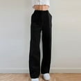 thumbnail image 2 of TRUBKH Corduroy Pants Women Straight Leg Pants Women Womens Cargo Pants with Pockets Wool Pants for Women Fall Pants Women Pants Sweater Pants Black L, 2 of 9