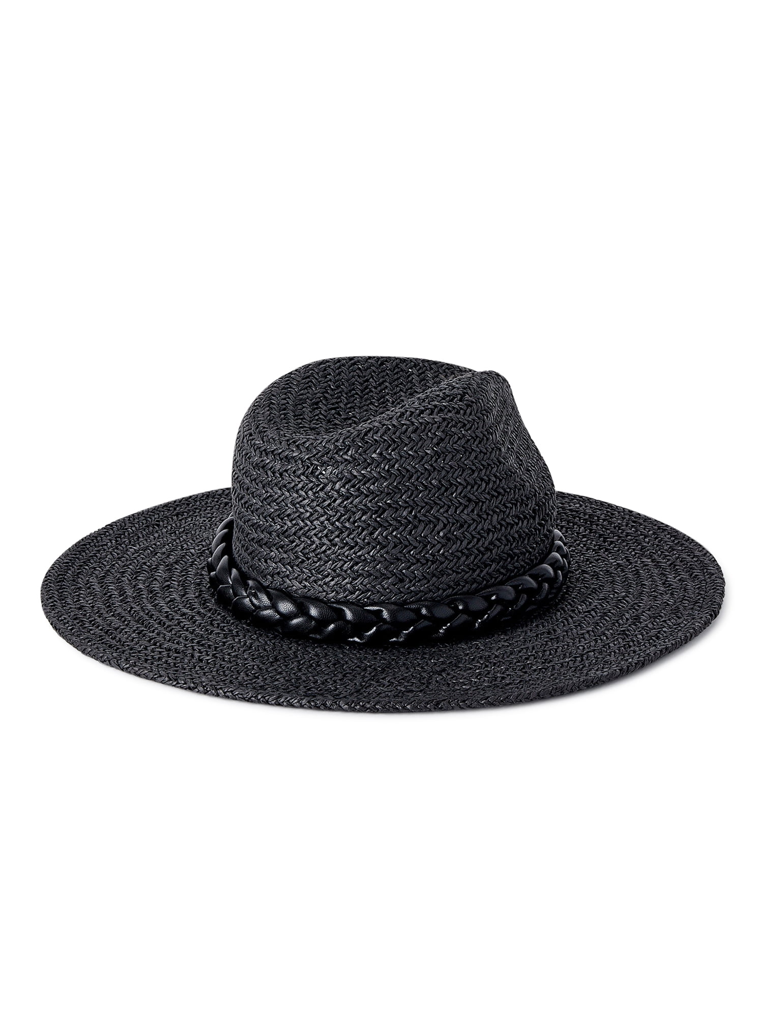 Madden NYC Women's Juniors Straw Fedora with Braided Band