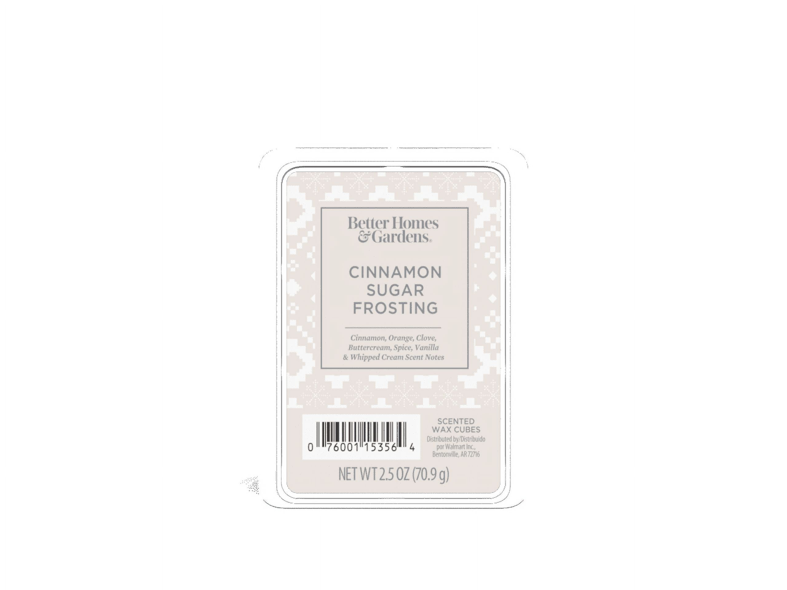 (2 pack) Cinnamon Sugar Frosting Scented Wax Melts, Better Homes & Gardens, 2.5 oz (1-Pack)