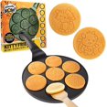 thumbnail image 1 of Kitty Friends Mini Pancake Pan - Make 7 Unique Flapjack Cat Designs, Nonstick Pan Cake Maker Griddle for Breakfast Kitten Fun & Easy Cleanup, 1 of 8