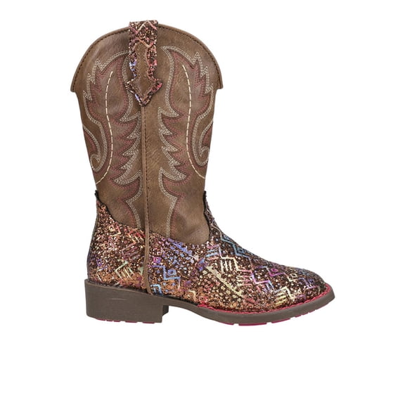 Roper Girls Aztec Glitter Square Toe Cowboy Mid Calf Boots