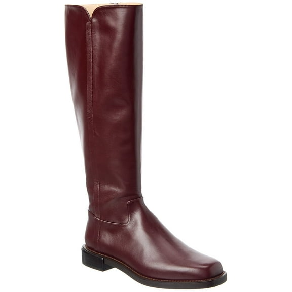 Stuart Weitzman Leather Knee-High Riding Boot, 10, Red