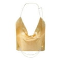 thumbnail image 4 of Top corto sin tirantes con lentejuelas para mujer - Diseño con tirantes metálicos - Top sexy para fiestas/discotecas - Material de poliéster, 4 of 4