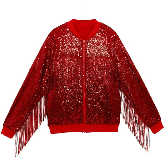 MIASHUI Mens Jacket Fringe Sequins Jacket Party Coat RD2,XL