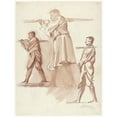 thumbnail image 2 of Antoon Derkinderen 19x24 Black Ornate Framed Double Matted Museum Art Print Titled: Three Studies of a Standing Man, to the Left (1869 - 1925), 2 of 5