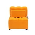 thumbnail image 4 of 40 Inch Long 1 Seater Sofa with Spring Cushion, Modern Convertible Sofa Bed, Teddy Fabric Couch for Apartment/Office/Living Room, Orange, 4 of 5