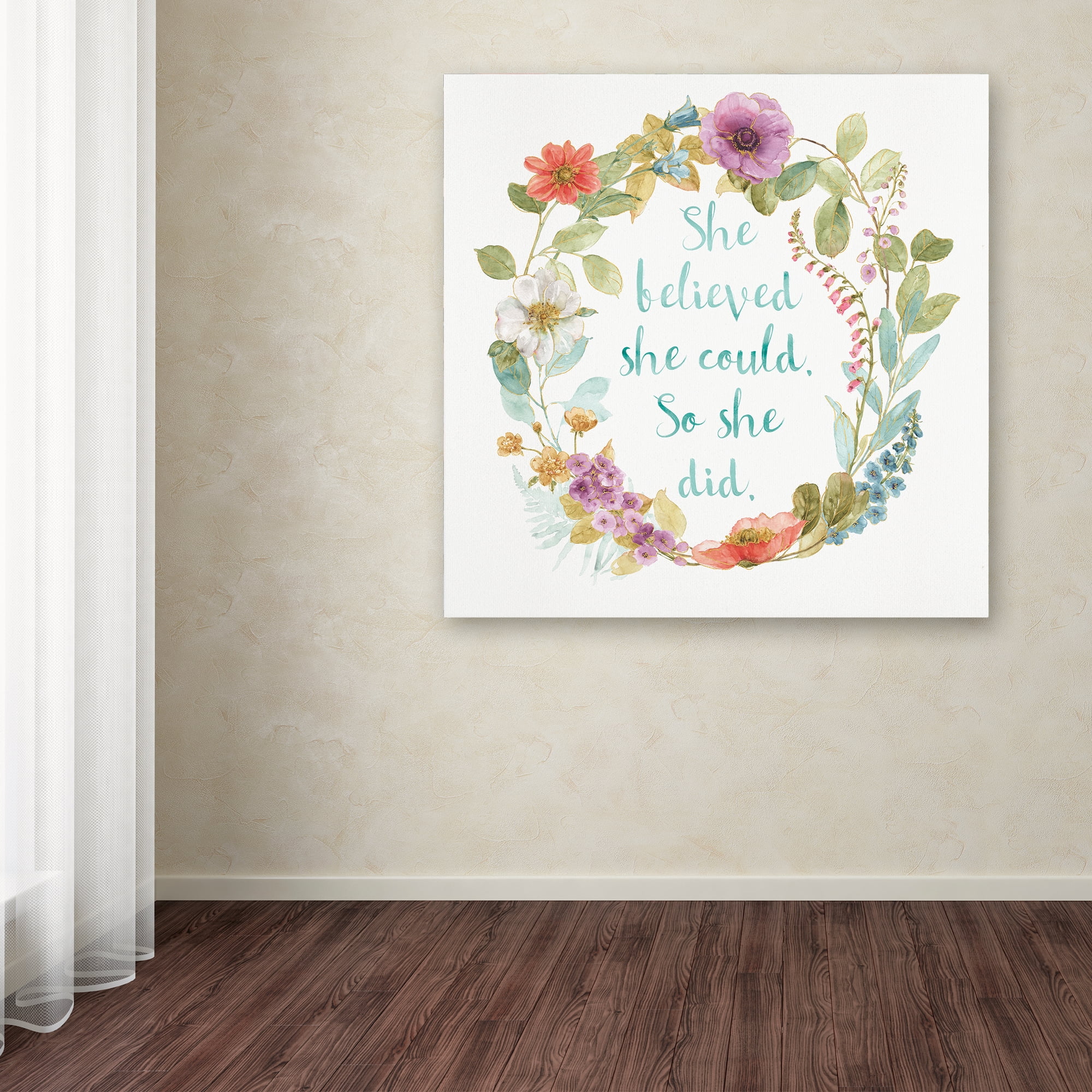 Trademark Fine Art "Rainbow Seeds Wreath I" Canvas Art by Lisa Audit