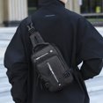 thumbnail image 4 of WRKEKC Sac Bandoulière Imperméable pour Extérieur avec Port USB, Sac de Poitrine Léger en Polyester pour Randonnée, Sangle Réglable et Multiples Poches, 4 of 6