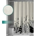 thumbnail image 3 of Waterproof Shower Curtain, Black Botanical Polyester Fabric Bathroom Curtains with 12 Hooks, 72" W x 78" H, Summer Palm Leaf Tropical Rustic Quick-Drying Bathtub Curtain, 3 of 6