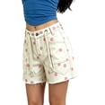 thumbnail image 4 of LEKWK Polka Dot Jean Shorts Womens High Waisted Drawstring Casual Denim Shorts Y2K Loose Fit Frayed Bottoms with Pockets Summer Beach Vacation Outfits, 4 of 5