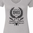 thumbnail image 4 of Inktastic Born in 1965 Limited Edition Women's V-Neck T-Shirt, 4 of 5