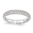 thumbnail image 1 of Bague en Argent Sterling Stackable Expressions Rhodié à Motifs Taille 9, 1 of 3