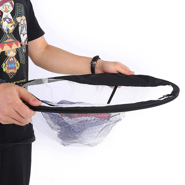 Zyyini Golf Training Accessory,Black Nylon Mesh Folding Golf Chipping Net Balls Collector Bracket Bag Training Accessory,Golf Ball Net