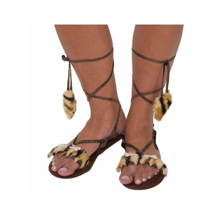 Womens Stone Age Style Sandals Halloween Costume Accessory