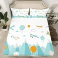 thumbnail image 2 of Aircraft Twin Sheet Set ,Airplane Sheets Hot Air Balloon Bed Sheets Set Kawaii Clouds Sketch Flat Fitted Sheet,Airliner Plane Aeroplane Cute Room Decor, 2 of 5