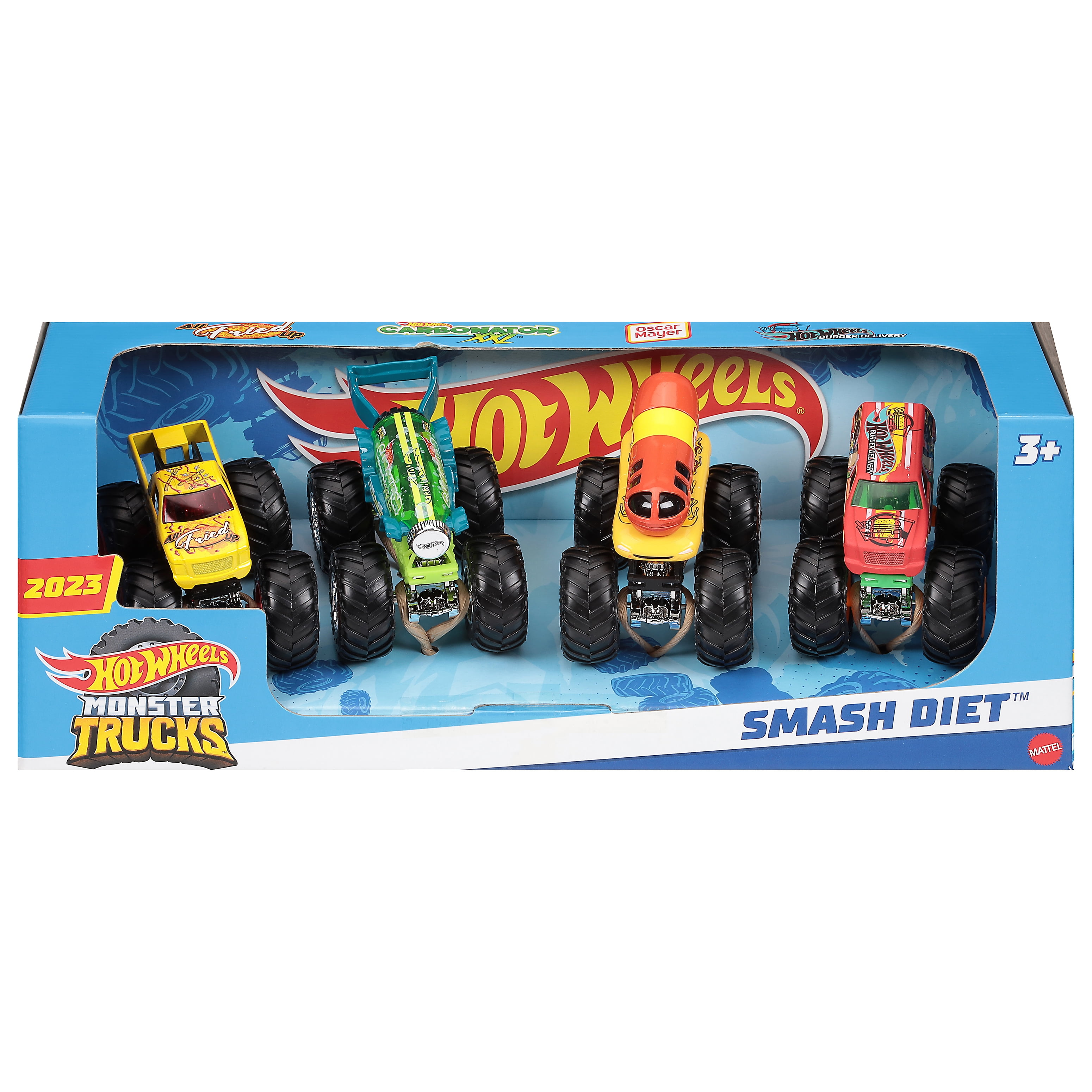 Hot Wheels Monster Trucks 1: 64 Scale 4-Truck Pack, GBP23 Styles May Vary