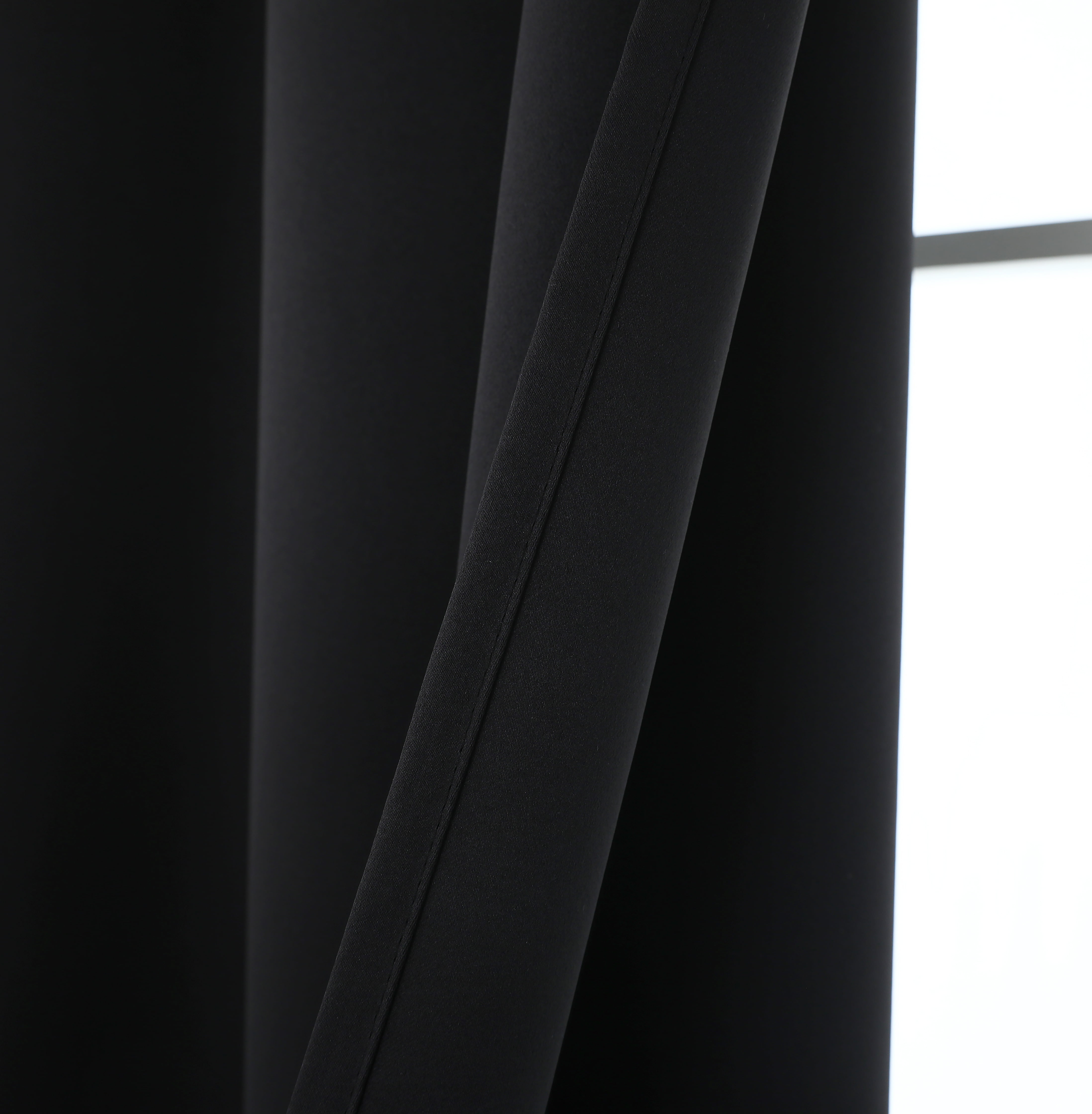 INLINAS 42W x 96L Inch Blackout Curtains for Bedroom, Thermal Insulated, Noise Reduction, Energy Saving Set of 2 Panels, Black