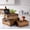 Natural, variant on Set of 3 Rustic Wood Nesting Crates, Farmhouse Wooden Storage Container Boxes with Cutout Handles, Decorative Wooden Baskets for Display (Rustic Brown)