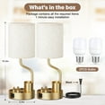 thumbnail image 2 of Gold Bedside Table Lamps for Bedroom Set of 2 - Nightstand Light with AC Outlet and USB A & C for Charging, 3 Color Temperatures Desk Lamp with Pen Holder & Phone Stand for Living Room/Dorm/Office, 2 of 17