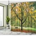 thumbnail image 5 of Ambesonne Fall Shower Curtain, Autumn Park Leaves Nature, 69"Wx84"L, Green Yellow, 5 of 5