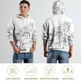 thumbnail image 5 of Santorini Black & White Greece Regular Fit Hoodie, Sporty Pullover Hooded Sweatshirt for Men Women Muscle 5XL, 5 of 6